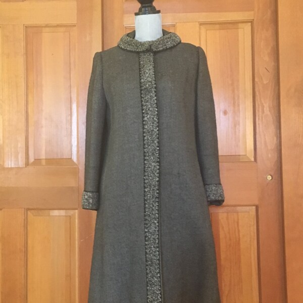 Grey Tailored Wool Coat (S)