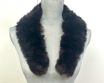 Vintage Dark Brown Mink Fur Collar: Coat Accessory
