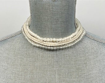 Vintage Faux Pearl Beaded Collar - 1950s Dress Accessory