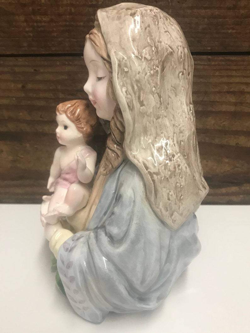 Vintage Schmid 1990 Madonna and Child Ceramic Statue by image 4