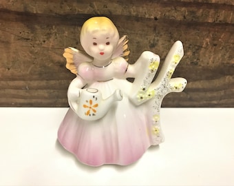 Vintage Josef Original, The Fourth Year Josef Figurine, Dainty Girl Figurine, Vintage Girl Porcelain Figurine, Fourth Birthday Girl Figurine