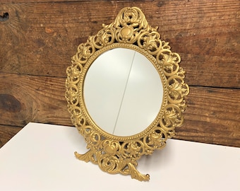 Tri Fold Mirror, Ornate Arched Framed Vanity, Vintage Baroque Design - Etsy Tri Fold Mirror, Ornate Arched Framed Vanity, Vintage Baroque Design - Etsy