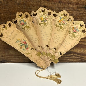 Éventail de carte de fête des grands-mères Hallmark Collection vintage, carte de fête des mères de grand-mère, carte de voeux de nouveauté, carte de fête des mères en dentelle florale