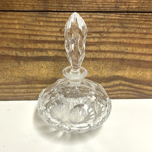 Vintage Cut Crystal Perfume Bottle with Stopper: Vanity Decor