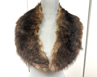 Vintage Brown Mink Fur Collar: Coat Accessory