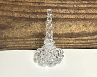 Vintage Cut Crystal Perfume Bottle with Stopper: Vanity Decor
