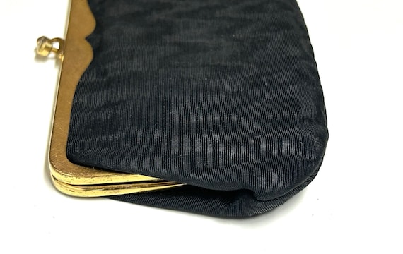 Vintage Small Black Fabric Clutch by Rosenfeld wi… - image 3