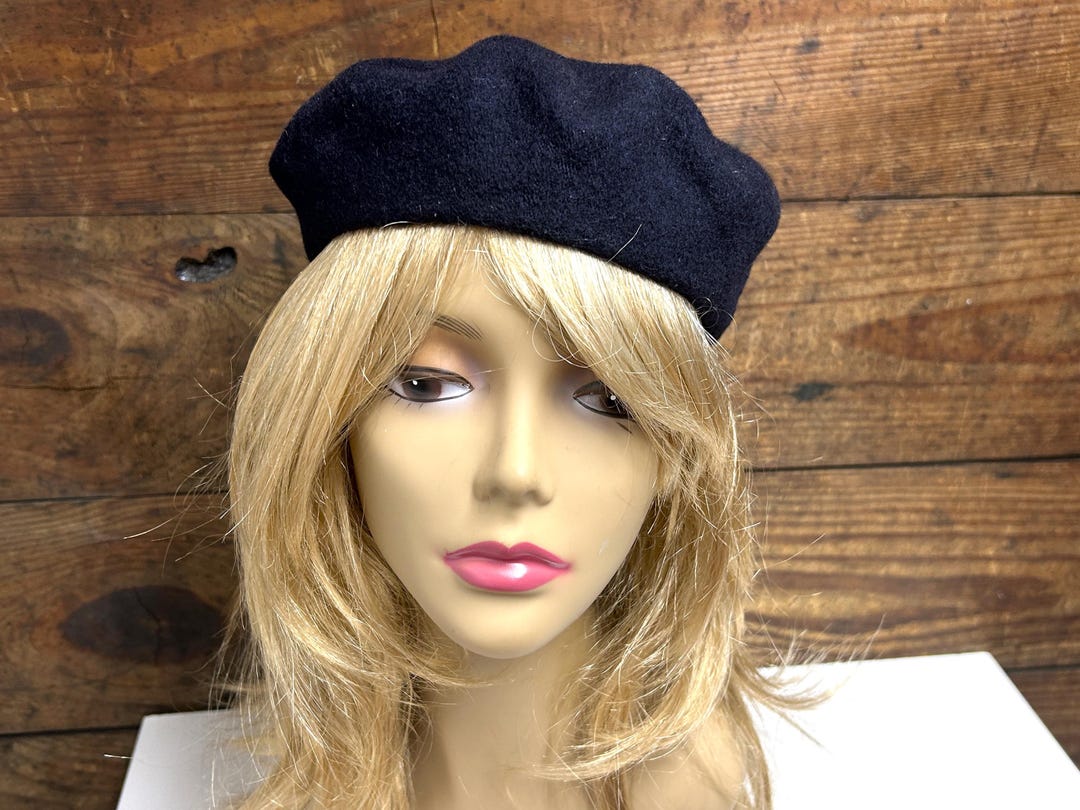 Vintage French Navy Wool Beret - Basque Style Winter Hat - Etsy