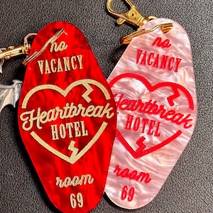 Blank Motel Keychain / Retro Hotel Key Tag / Vintage Motel Keychain /  Keychain Blank for Crafts / Gold Hardware / Bulk Keychains / Plastic