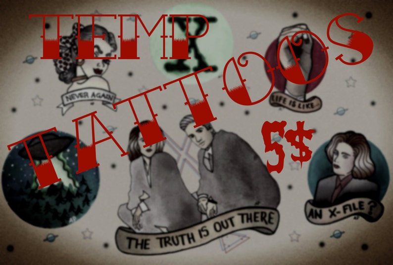X Files Temporary Tattoos Etsy