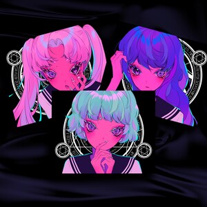 BUNDLE Cybereyed Magical Girls Vol.1 HOLOGRAPHIC 8x10" Prints