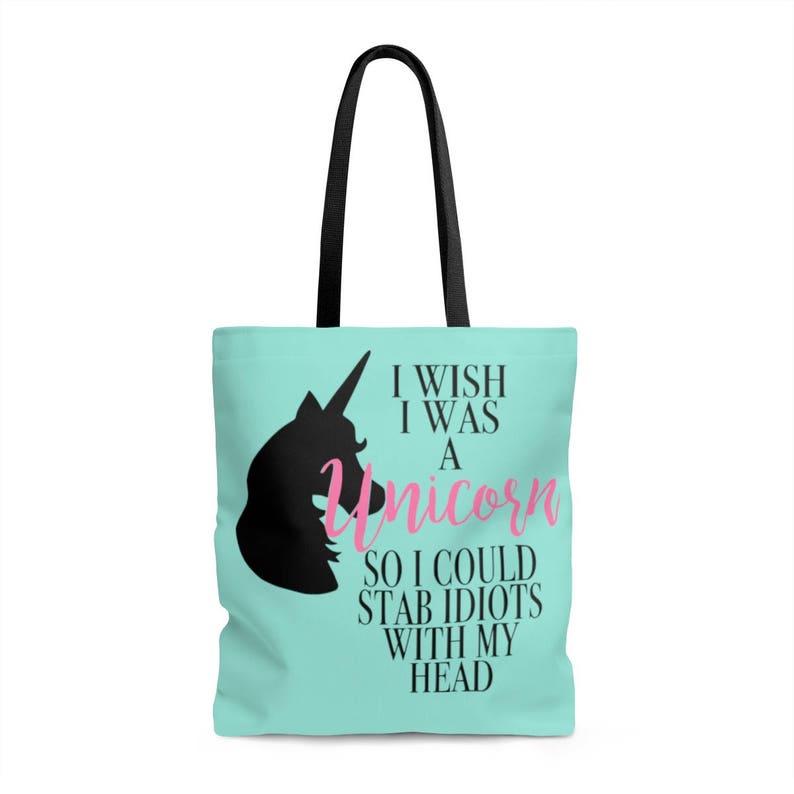 Travel Shoulder Bags Unicorn Gifts Weekend Bag Tote Bag I Wish I Was A Unicorn So I Could Stab Idiots With My Head Overnight Bag