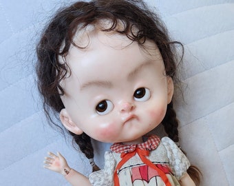 Adorable Custom Russian Kkner Doll by AlenaMazalovaDoll Creepy Cute Grumpy Blythe Friend Googly Eyed
