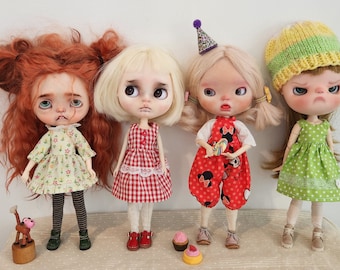 Blythe summer outfits Doll Dress romper Clothes for Blythe 5-piece