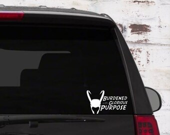 Loki Helmet Vinyl Decal | Burdened With Glorious Purpose