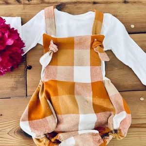 Plaid Cotton Fall Romper Toddler Body Suit Plaid Bloomers image 10