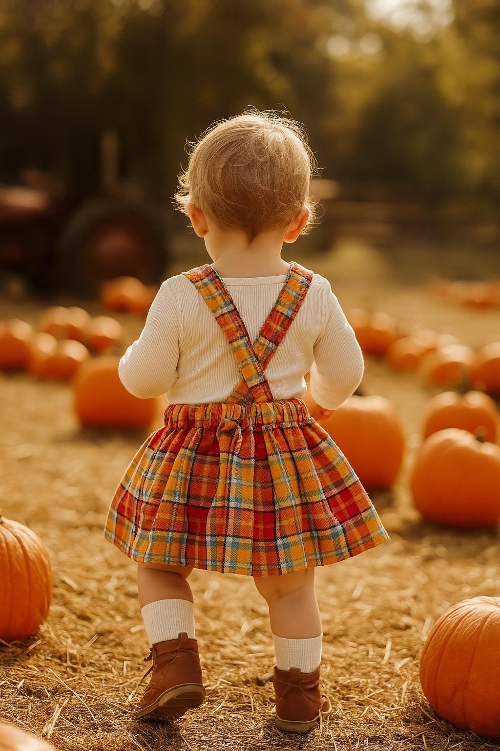 Thanksgiving Green Plaid Toddler Skirt Lauty Toddler Thanksgiving