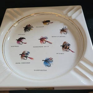 Vintage Hyalyn fly-fishing ashtray, Radio promo.