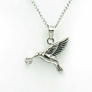 Hummingbird - Remembrance Stainless Steel Cremation Urn Necklace, Personalized Keepsake Jewelry, Custom Engravable, Anniversary Gift for Her