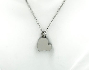 Stainless Steel Heart Memorial Cremation Urn Pendant Necklace. Engraveable. Keeping your family member close-Always. Personalize. Keepsake.