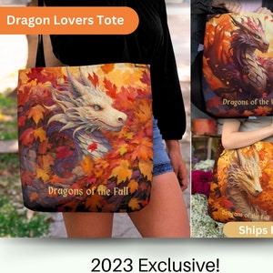 Personalized Golden Dragon Tote Bag, Dragons of Fall series, Fairycore Tote Bag, Gothic purse cosplay, Fantasy Renaissance Bag for Women Men