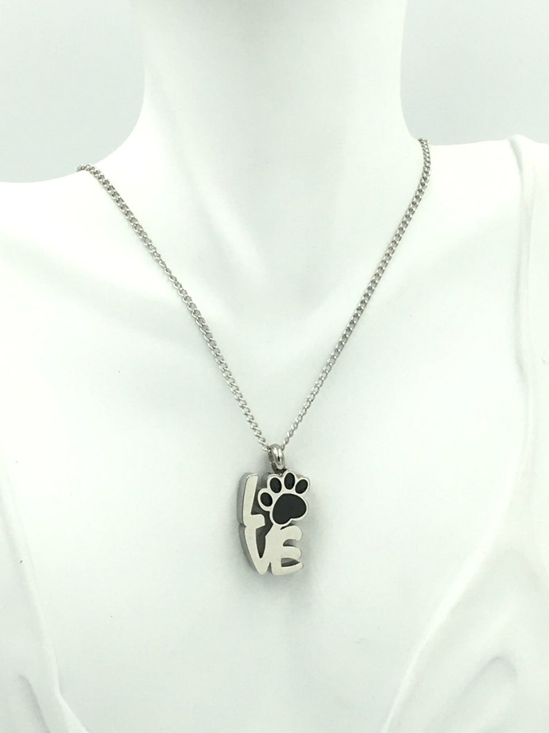 I Love My Pet Memorial Pendant. Urn Necklace. Keeping your furry family members close. Personalizable Pet Remembrance Jewelry. Engrave. image 1