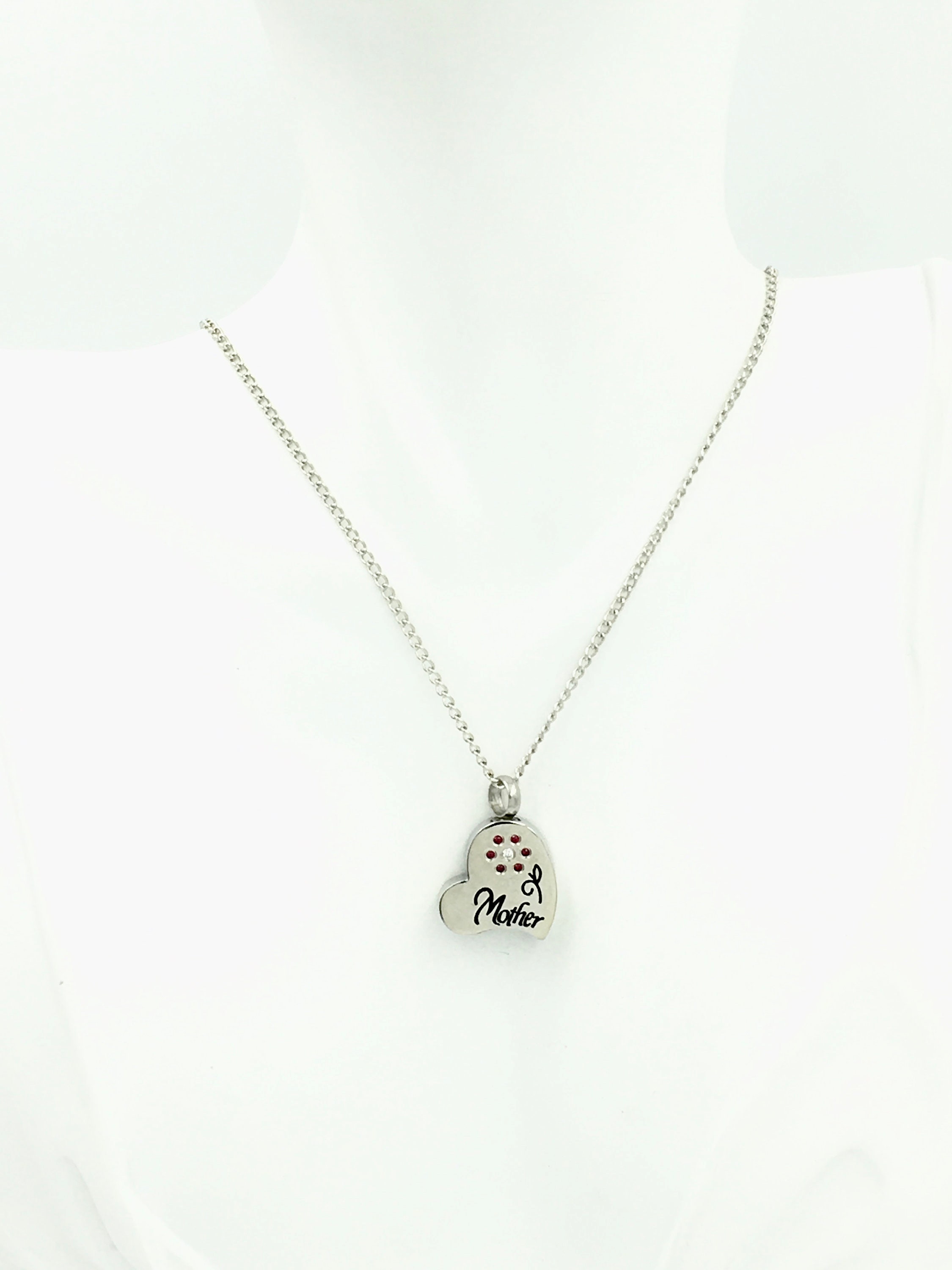 Mom & Flower Heart Cremation Urn Necklace Pendant. Stainless - Etsy