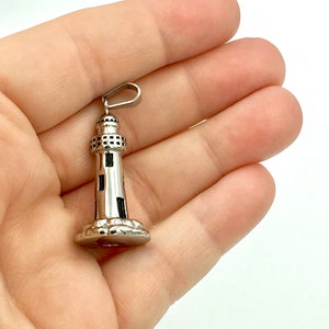 Lighthouse Cremation Urn Necklace. Lighthouse Pendant. Engrave. Keepsake Jewelry. Memorial Pendant. LightHouse Keepsake Jewelry. Keeper. image 3