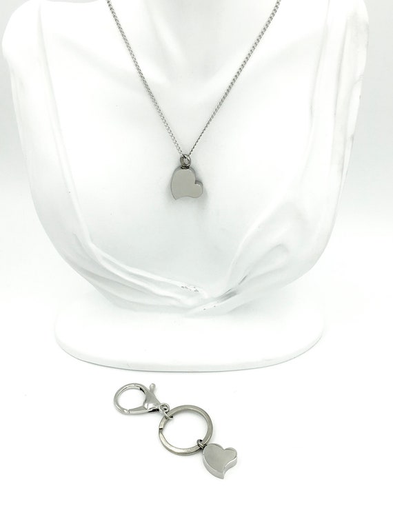 Stainless Steel Heart Memorial Cremation Urn Pendant Necklace. Engraveable. Keeping your family member close-Always. Personalize. Keepsake.