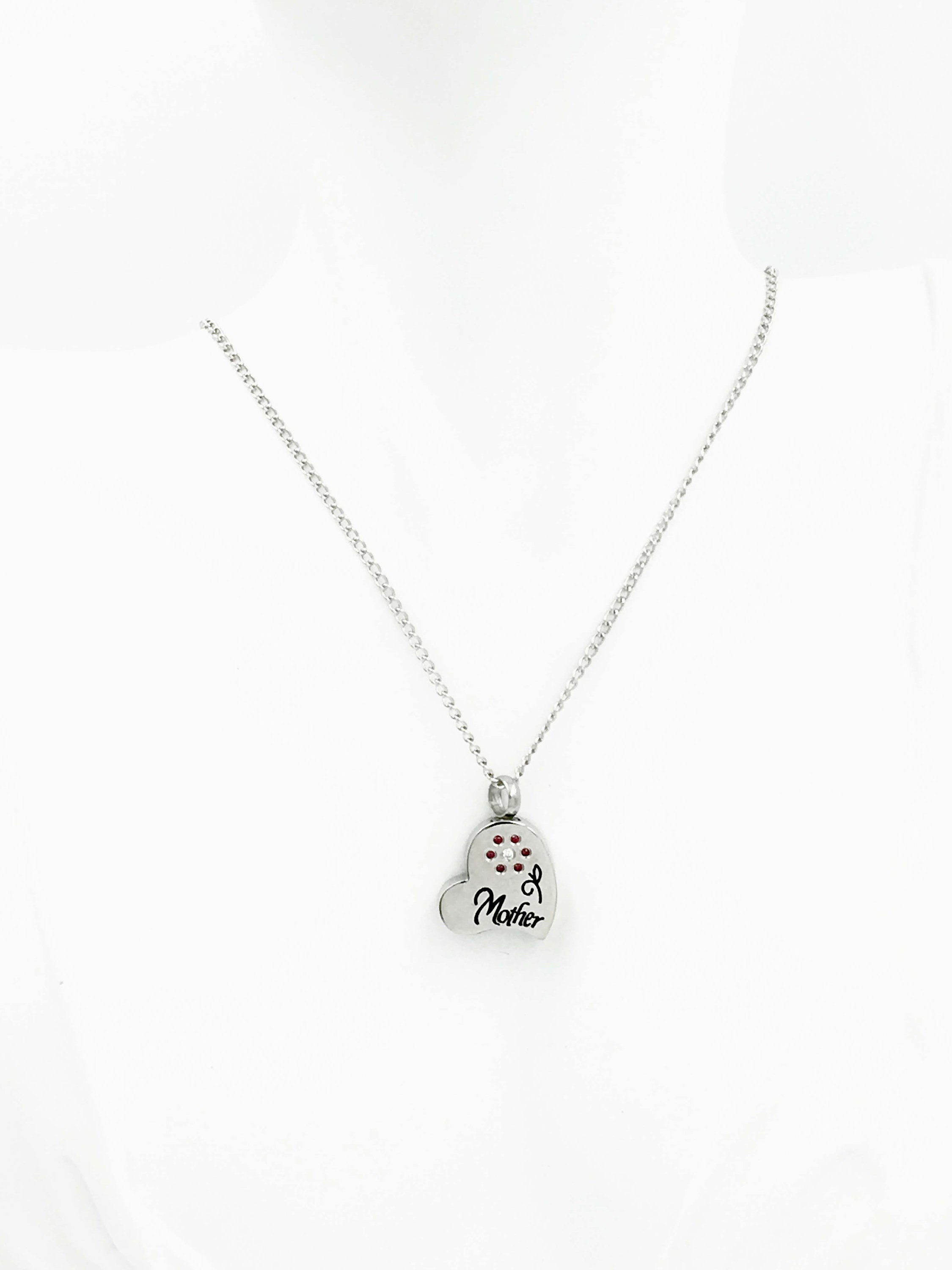 Mom & Flower Heart Cremation Urn Necklace Pendant. Stainless - Etsy