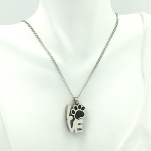 I Love My Pet Memorial Pendant. Urn Necklace. Keeping your furry family members close. Personalizable Pet Remembrance Jewelry. Engrave. image 6