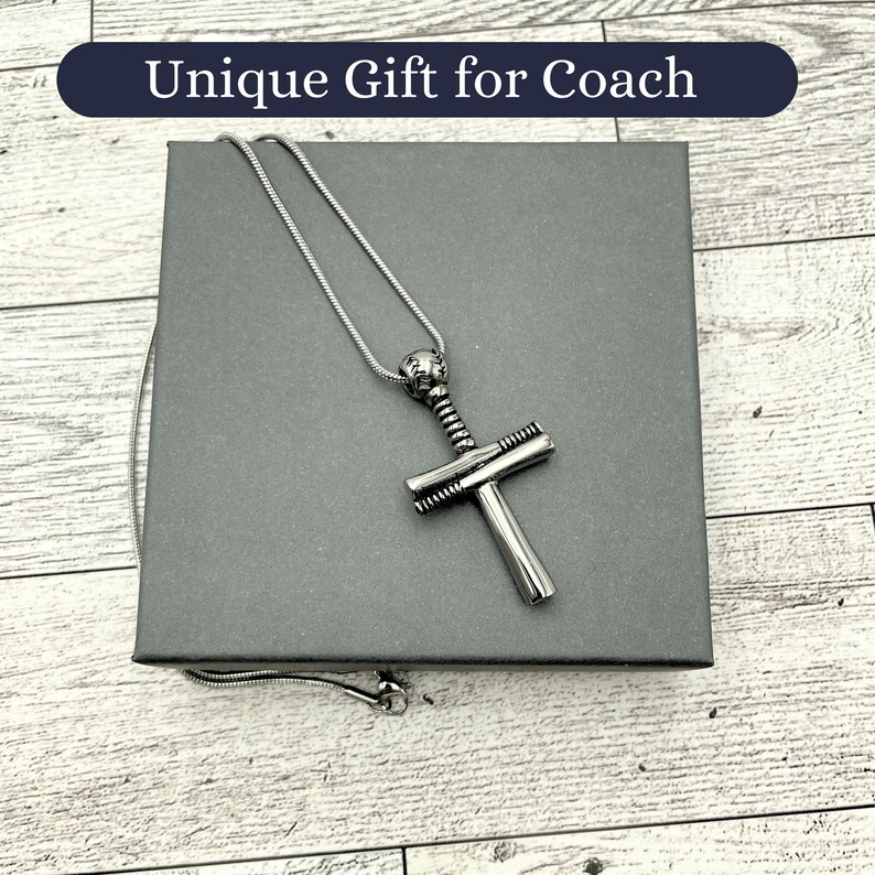 Baseball Cross Urn Necklace, a Heartfelt Rememberance Gift for Men or Women, Great Celebration Gift for Coach or Players. image 2