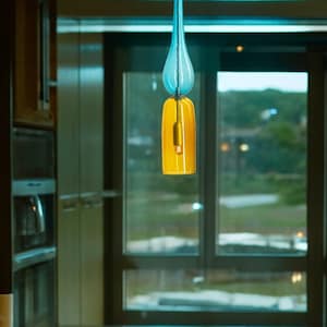 Premium Blown Glass Pendant Light - Luxury Kitchen & Home Decor Fixture - Unique Ceiling Lamp Design-Custom Blown Glass Pendant Light