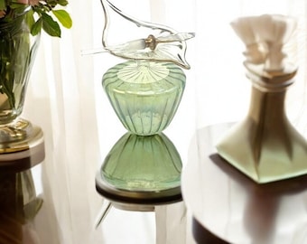 Hand Painted Hand Blown Glass Perfume Bottle - Essential Oil Holder - Miniature Decorative Fragrance Bottle