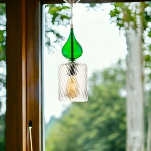 Blown Glass Pendant Light - Custom Pendant Lights - Handmade Ceiling Light - Bubble Pendant Light - Kitchen Island Light - Pendant Lighting