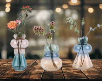 Glass Vases for Stylish Flower Arrangements and Interior Decor Nordic Elegance: multicolor Trio of Artistic  made with love