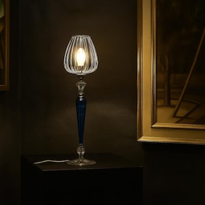 Elegant Handblown Glass Table Lamps – Modern Accent Lighting in 8 Unique Designs & Colors – Choose Your Favorite Style for Any Room