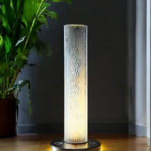 Handcrafted Glass Floor Lamp | Elegant Design with Contemporary Aesthetic & Soft, led Ambient Lighting
