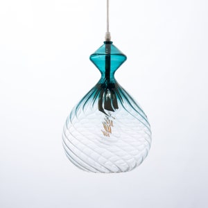 Set of three Hand Blown Glass Pendant Light Modern Boho Hanging Lamp for Kitchen Island or Dining Room Custom Ceiling Lighting Fixture