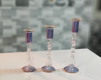 Purple Handmade Candle holder Set of 3