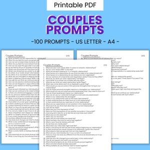 Paar-Gesprächsstarteraufführungen - 100+ druckbare Fragen, Romantik & Intimität, Verabredung Nacht Diskussion, Kennenlernen Beziehung PDF