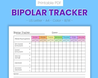 Bipolar Symptom Tracker - Etsy