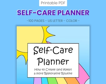 Self Care Planner Printable Journal - Self Help Workbook, Depression & Mental Health Healing, Guided Therapy Prompts, Digital Download PDF