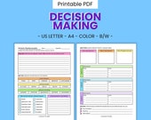 Decision Making Printable Worksheets - Opportunity Assessment, Personal Reflections, Choice Prompts, Resolution Analysis, Digital Download