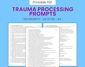 Trauma Processing Journal Writing Prompts - 100+ Printable Questions, PTSD Therapy, Emotional Triggers, Healing & Coping, Digital Download