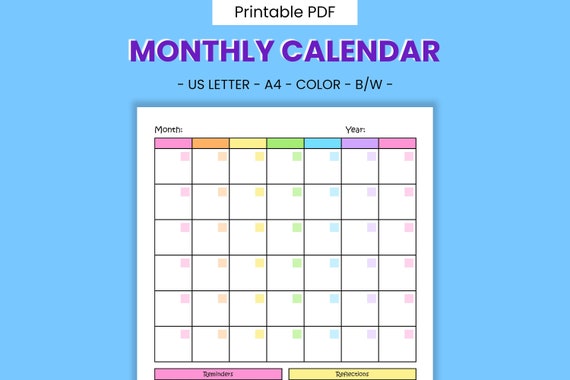 Printable 2023 Vertical Calendar Template Monthly Schedule, Weekly / Daily  Planner, Time Management & Organization, Digital Download PDF - Etsy