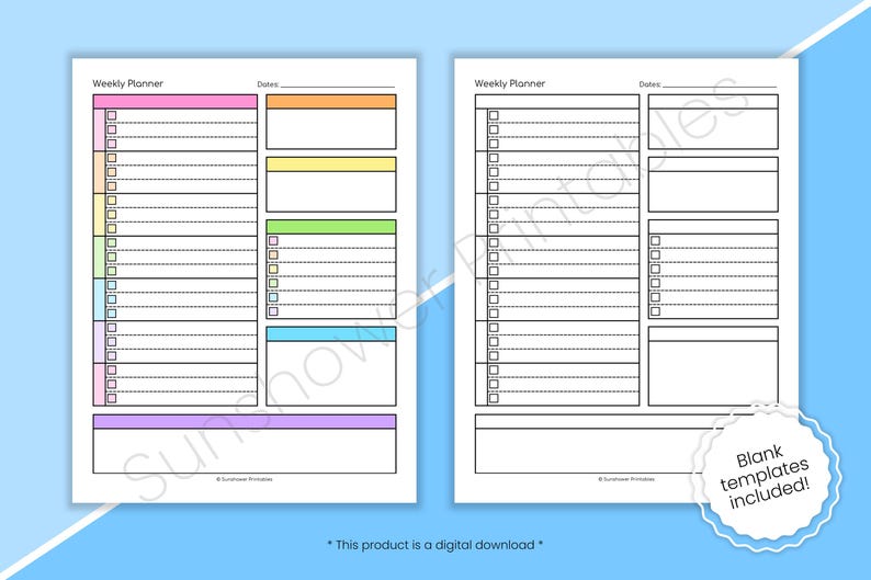 Weekly Task Checklist Printable Planner - To-do List, Daily Time ...