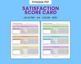 Printable Life Satisfaction Evaluation Worksheets