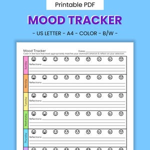 Rastreador de estado de ánimo y emociones imprimible