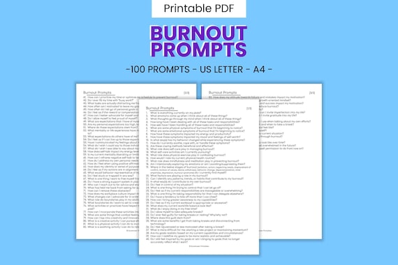 Printable Burnout Journal Writing Prompts